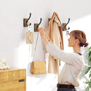 Wood Wall Hooks for Hanging - 4 Pack Hooks Wall Mounted, Wooden Rustic Farmhouse Heavy Duty Towel Hooks, Hooks for Coats, Towel, Hat, Keys, Purse, Bag and Robe by CozyNest Decor