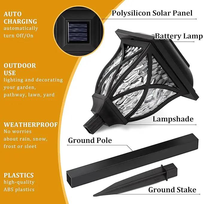 GIGALUMI Solar Lights Outdoor Waterproof, 8 Pack LED Solar Garden Lights, Solar Lights for Outside, Garden Decor for Yard, Patio, Landscape, Planter, Walkway (Warm White), photo 4 of 9