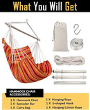 ADVOKAIR Hammock Chair Swing (500 lbs Max) - Hanging Hammock Chair Rope Swing Indoor for Bedroom, Outdoor, Patio, Bedroom, Porch, Deck - Sturdy Steel Bar with Anti-Slip Safety Rings by GreenHaven Gardens