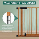 BABELIO 29-48" Metal Baby Gate with Brown Wood Pattern, Auto Close Dog Gate for The House, Stairs and Doorways, Pressure Mounted Pet Gate with Door, Safety Gate for Child and Pets by TinyTreasures Baby Boutique