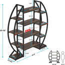 Triple Wide Oval Etagere Bookcase With Shelves For Living Room by HouseOfZazla