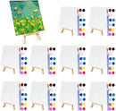 10 Set Mini Acrylic Paint Kit, 5.9In Canvas Boards for Painting with 6.5" Easel, Acrylic Paint Strips, Painting Brushes, Mini Canvas and Easel Set for Kids Artists Beginner Gift Party (160) by TinyTreasures Baby Boutique
