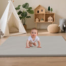 Baby Play Mat 47x47 Inches, Extra Thick 1.2" Foam Floor Mat for Tummy Time & Crawling, Waterproof Non-Slip Faux Leather Playpen Mat for Infants Toddlers, Indoor Outdoor Gym Activity, Gray by TinyTreasures Baby Boutique