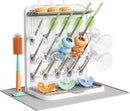 Lifewit Large Baby Bottle Drying Rack with Drain Mat, 15 Hooks Vertical Rack Dryer with Removable Pacifiers Box, Drip Tray, Space Saving Countertop Holder Organizer for Weighted Straws, Pump Parts by TinyTreasures Baby Boutique