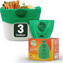 Compost Bags 3 Gallon,100 Count,Compost Food Scrap Waste Bags Fits Countertop Bin,Small Kitchen Food Scrap Waste Bags,Compost bin bags,Certified by BPI,ASTM D6400 and OK compost HOME certified by GreenHaven Gardens