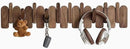 Wall Mounted Piano Key Hanger | Flip Style Hook | Entrance Wall Art Hook, Made of Oak Wood (3 Times Painted, 4 Times Polished) (Arc Walnut, 8Hooks) by CozyNest Decor