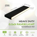 LUMENGY Paver Light Slim 0.5x9 Inch (0.55X8.85X2.2) Glare-Free Steel Brick Lighting for Pavers, Walls, Driveway & Pathway Borders 2700K Warm White, Waterproof IP67, Drive-Over Rated - 12V AC/DC by CozyNest Decor