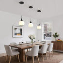 Pendant Light Fixtures Kitchen: Matte Black Farmhouse Island Light with Clear Glass - 6 Inch Mid Century Globe Kitchen Lighting Chandeliers Ceiling for Dining Room by CozyNest Decor
