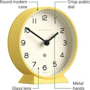 NEWGATE® M Mantel Echo Desk Clock | Modern Round Design | Yellow | Easy to Read Numbers | Contemporary Style for Desk, Table, Shelf or Bedside by CozyNest Decor