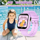 Kids Smart Watch Gift for Girls Ages 3-12, IP67 Waterproof, 32 Puzzle Games, HD Touchscreen Dual Camera Vedio Pedometer Music Player, Kids Watch Toy Birthday Gifts for Girls Ages 5 6 7 8 9 10 (Purple) by TinyTreasures Baby Boutique