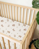 Bassinet Sheet for Baby Boy and Girl 2 Pack, Fitted Sheets for Rectangle, Oval, Hourglass Bassinet Mattress, Muslin Moses Basket Sheets with Neutral Style (Teddy & Friends) by TinyTreasures Baby Boutique