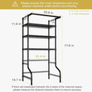 Ulif U11 Over Washer and Dryer Shelves, 3 Tiers Laundry Room Storage and Organizer Standing Shelf, Metal Freestanding Clothes Drying Rack, 33.9" W x 19.7" D x 77.6" H, Black by CozyNest Decor