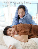 YnM Chunky Throw Blanket, Medium-Weight, Hand Knitted, Skin Friendly, Ventilated and Breathable, Machine Washable, Home Décor Piece for Couch, Sofa and Bed (Cerulean Blue, 50x70 Inch) by CozyNest Decor