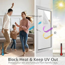 HIDBEA Frosted Window Privacy Film Heat Control UV Blocking, Static Cling Non-Adhesive Reusable Door coverings for Bathroom Home Office (Frosted 35.4 Inch x 8.2 Feet) by CozyNest Decor