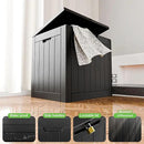 30 Gallon Outdoor Deck Box,Storage Lockable Waterproof Patio Furniture,Garden Tools,Cushions,Pool Accessories Outside Storage Resin Box(Black) by CozyNest Decor