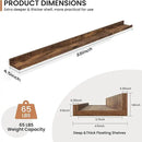 Fun Memories Picture Ledge Shelves Set of 2, 55 Inch Rustic Wall Mounted Floating Shelves with Lip for Home Storage and Décor in Bathroom, Kitchen, Nursery, Bedroom, Living Room, Brown by CozyNest Decor