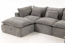 129.8" Width Modular Sectional Sofa with 2 Ottomans
