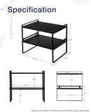 Nxconsu 2Pack Cabinet Shelves Stackable Shelf Organizer Rack Riser for Kitchen Cabinet Pantry Cupboard Counter Countertop Home Organization Storage Space Saver Heavy Duty Metal Nonslip Black Wide by CozyNest Decor