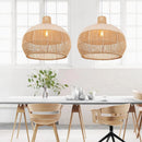 Arturesthome 1 Light White Rattan Pendant Light for Kitchen Island Sink,19.6" Wicker Chandelier, Handmade Woven Hanging Ceiling Light Lampshade by GreenHaven Gardens