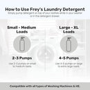 FREY Concentrated Liquid Laundry Detergent | Formulated for Sensitive Skin & HE Washers | Removes Stains Effectively | 50 Loads per Bottle (1-pack Unscented) by CozyNest Decor