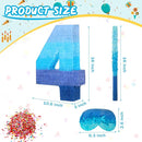 Sratte Number 1 2 3 4 5 6 7 8 9 Piñata with Stick Blindfold Confetti, Gradient Blue Piñata for Kids Boys Girls Birthday Party Anniversary Decorations Supplies(Number 4) by TinyTreasures Baby Boutique