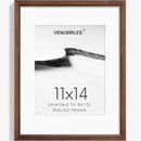 11x14 Picture Frame Natural Solid Walnut Photo Frames with 8x10 Removable Mat Wall Hanging Large Handcrafted Frame with HD Plexiglass Wall and Tabletop Display Large Poster Frame by CozyNest Decor