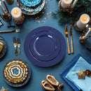 FLOWERCAT 60PCS Blue Plastic Plates - Heavy Duty Blue Plates Disposable (10.25" & 7.5") - serve for 30guest Birthday Party/Wedding/Father's Day/Memorial Day/Graduation by CozyNest Decor