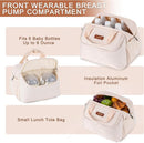 Breastmilk Cooler Bag with Ice Pack Fits 6 Baby Bottles up to 9 Ounce, Wearable Breast Pumps Cooler Bag for Nursing Mom Daycare, Work, Travel- White by TinyTreasures Baby Boutique