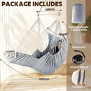 Chihee Hammock Chair Hanging Chair with Foot Rest 2 Cushions Max 500lbs Robust Metal Spreader Bar Collapsible Easy Storage Soft Cotton Swing Chair Strong Strap Iron Carabiner Side Pocket Included by GreenHaven Gardens