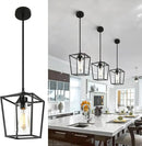 1-Light Black Pendant Light Fixture Farmhouse Iron Cage Metal Pendant Light Lantern Hanging Light Fixtures with Clear Glass Shade for Kitchen Island, Entryway, Dining Room, Hallway 5.9*5.9*8.27IN by CozyNest Decor