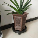 WanderingDonkey 2 Pack of 14 Inch Heavy Duty Plant Caddy with Wheels,Rolling Plant Stand Pot Trolley, Potted Flower Mover Dolly with Casters Round Coaster for Indoor Outdoor, Brown by GreenHaven Gardens