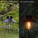 pearlstar Solar Lantern Outdoor 2 Packs Hanging Light Metal Solar Lamp with Warm White Edison Bulb Design for Garden Yard Patio Proch Decor(Black) by CozyNest Decor