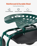 VEVOR Rolling Garden Cart with Swivel Seat, Heavy Duty Garden Seat with Storage Basket & Tool Tray, 300 lbs Weight Capacity, Outdoor Utility Gardening Stool Scooter for Lawn Yard Planting Weeding by GreenHaven Gardens