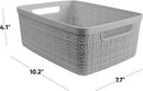 Curver Jute Decorative Plastic Organization and Storage Basket Perfect Bins for Home Office, Closet Shelves, Kitchen Pantry and All Bedroom Essentials, Small, Grey, Set of 8 by TinyTreasures Baby Boutique