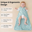 Baby Sleep Sack 18-24 Months 0.5 Tog Wearable Blanket Baby, 3 Pack 100% Cotton Lightweight Sleeping Sack with 2-Way Zipper for Infant Toddler Apricot Gray Green Elephant by TinyTreasures Baby Boutique