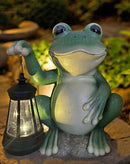 YODY Solar Garden Statues Outdoor Decor- Yard Decorations for Patio, Balcony, Backyard, Lawn Ornaments - Frog Figurines with LED Light- Unique Birthday House Warming Gifts for Women, Mom, Dad by GreenHaven Gardens
