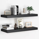 Floating Shelves - 2 Pack 9 Inch Rustic Wooden Wall Shelves - Extra Deeper & Thicker Wall Mounted Storage Shelf for Living Room, Kitchen, Farmhouse - 24" W x 9" D x 1.6" H - Rustic Black by CozyNest Decor