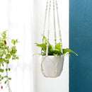 Mkono 43 Inch Macrame Plant Hanger Large for up to 12 Inch Pot Extra Long Hanging Plant Holder No Tassels Hanging Planter Basket with Wood Beads for Indoor Outdoor Boho Home Decor, Ivory by GreenHaven Gardens