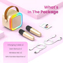 Mini Karaoke Machine for Kids Adults, Portable Karaoke Microphone Singing Speaker Bluetooth Karaoke Player with 2 Wireless Mic, Birthday Gifts for Girls Boys 4-12 Year Old, Family Home Party(Gold) by TinyTreasures Baby Boutique