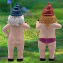 MINICAR 8'' H Gag Gnomes Statues Garden Outdoor Decor, Funny Dwarf Sculptures Yard Lawn Decorations, Naughty Gifts for Women Men, Set of 2 by GreenHaven Gardens
