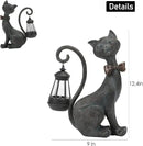 Whimsical Outdoor Cat Statues with Solar Garden Lantern:Cat Garden Statues for Outside Fall Decor Clearance,Outdoor Figurine for Yard Art Lawn Ornaments Patio Balcony Home House - Birthday Gifts by CozyNest Decor