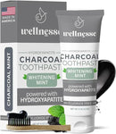 Wellnesse Activated Charcoal Whitening Toothpaste with Xylitol, Fluoride-Free Hydroxyapatite Black Charcoal Toothpaste for Adult Fresh Breath, Natural Teeth Whitening, Mint Flavor, 4 oz (Pack of 1) by CozyNest Decor