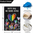 Hate Has No Home Here Pride Garden Flag 12x18 Double Sided Burlap, Small Rainbow Love Heart Gay Lesbian LGBT Pansexual Yard Sign Banner for Pride Month Porch Outdoor Decor by GreenHaven Gardens