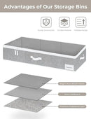 StorageWorks Extra Large Under Bed Storage Containers with Handles and Label Holder, 2 Pack Ultra-thick Fabric Underbed Bins, Closet Organizer for Clothes, Blankets, Sweater