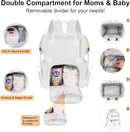 PIIOSER Diaper Bag Backpack with Ice Pack, Large Capacity & Waterproof Convertible Diaper Bag Tote for Moms Dads, Insulated Baby Tote Bag with Changing Pad, Stroller Straps & Pacifier Case, Cream by TinyTreasures Baby Boutique