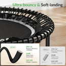 BCAN 40"/48" Mini Rebounder Trampoline for Adults with Bar, 450/550LBS Fitness Trampoline with Bungees, Adjustable Handle, Stable & Quiet, Indoor Outdoor, Whole-Body Workout & Relaxation at Home by TinyTreasures Baby Boutique