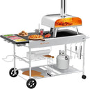 Pizza Oven Table with Topping Station, Outdoor Pizza Oven Cart, Grill Table for Outside, Grill Cart, Food Prep Work cart Fits for Ninja Woodfire Grill, Blackstone Griddle,Tabletop Grill by CozyNest Decor