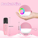 goopow Mini Karaoke Machine Speaker for Kids Adults, Portable Bluetooth Microphone Song Toys with LED Light, Best Chritmas Birthday Festival Gift for 3 4 5 6 7 8+ Year Old Girls Boys (Pink-2Mic) by TinyTreasures Baby Boutique