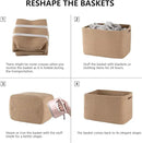 4 Pack Storage Baskets for Organizing, Woven Baskets for Shelves - Perfect for Toys, Books, Towels, and Clothes, Durable Gift Basket Bins Toy Storage, 12.7''L x9''W x7.8''H, Jute by CozyNest Decor