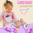 4-Pejiijar Rainbow Unicorn Kids Roller Skates for Girls Toddler Ages 2-4 5-8 8-12,Adjustable Roller Shoes with Luminous Wheels for Birthday Xmas Gifts by TinyTreasures Baby Boutique